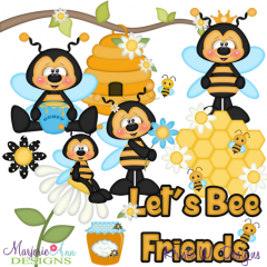 Let's Bee Friends SVG Cutting Files + Clipart