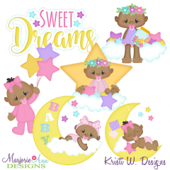 Sweet Dreams Baby Girl Exclusive-African American SVG Cut Files