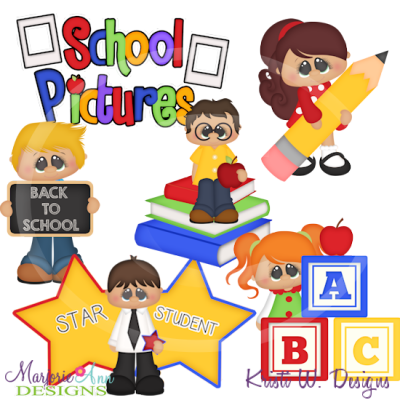 Back To School Pictures SVG Cutting Files Includes Clipart