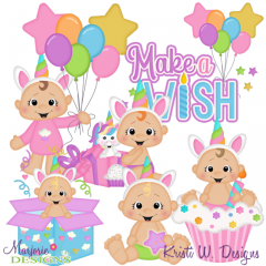 Baby Birthday-Girl SVG Cutting Files Includes Clipart