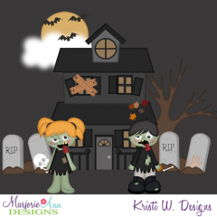 Spooky Forest Haunted House SVG Cutting Files Includes Clipart
