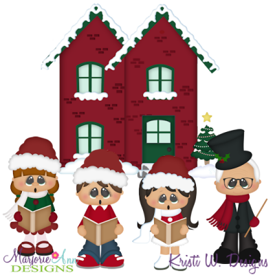 Christmas Caroling 2 SVG Cutting Files Includes Clipart