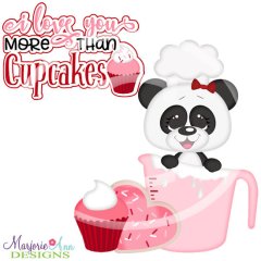 I Love You More Than Cupcakes SVG Cutting Files Includes Clipart