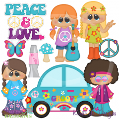Peace and Love SVG Cutting Files Includes Clipart