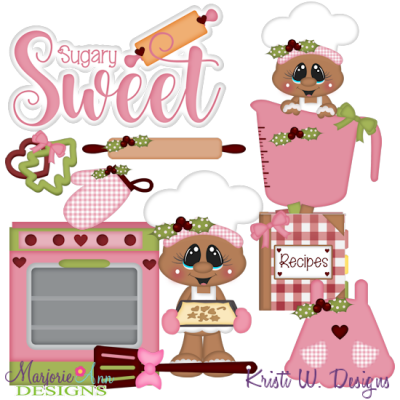 Sugary Sweet Baking Gingers SVG Cutting Files Includes Clipart