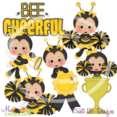 Bee Cheerful SVG Cutting Files Includes Clipart
