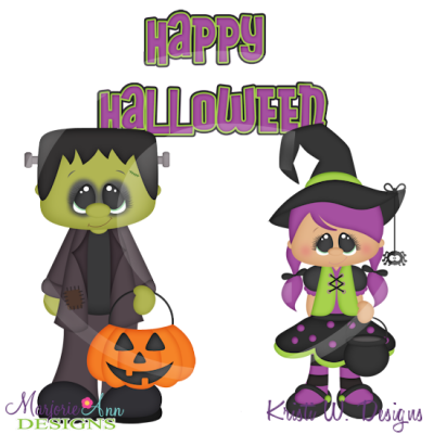 Holiday Kids~Halloween SVG Cutting Files Includes Clipart
