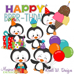 Happy Brrr-thday SVG Cutting Files Includes Clipart