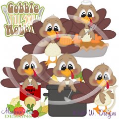 It's Turkey Time SVG Cutting Files/Paper Piecing +Clipart