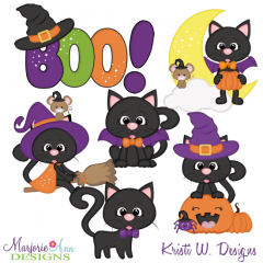 Halloween Cats SVG Cutting Files + Clipart