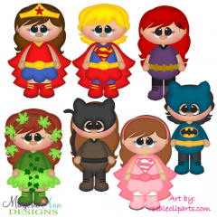 Super Girls Exclusive SVG Cutting Files Includes Clipart