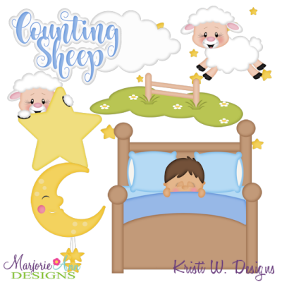 Counting Sheep-Boy Exclusive SVG Cutting Files + Clipart
