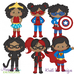 Super Kids-African American Girls Exclusive SVG Cutting Files