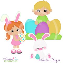 Easter Kids 2 SVG Cutting Files + Clipart