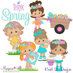 Spring Cuties SVG Cutting Files Includes Clipart