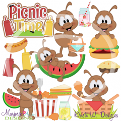 Picnic Ants SVG Cutting Files Includes Clipart