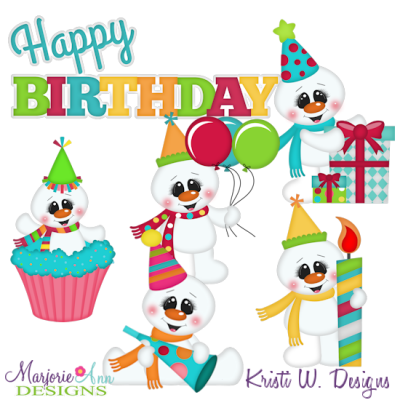 Frosty's Birthday SVG Cutting Files Includes Clipart