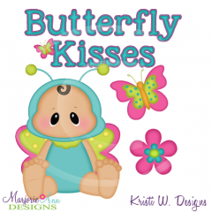 Butterfly Kisses Cutting Files Includes Clipart