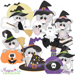 Spooky Squeaks SVG Cutting Files Includes Clipart