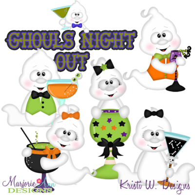 Ghouls Night Out SVG Cutting Files + Clipart