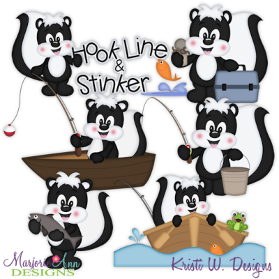 Hook Line & Stinker SVG Cutting Files Includes Clipart