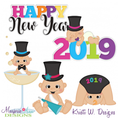 2019 New Year Babies SVG Cutting Files + Clipart