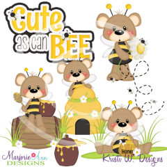 Franklin Cute As Can Bee SVG Cutting Files Includes Clipart