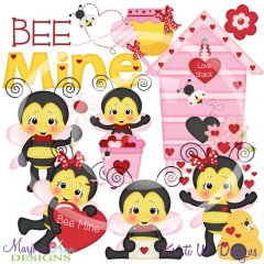 Bee My Valentine SVG Cutting Files/Paper Piecing +Clipart