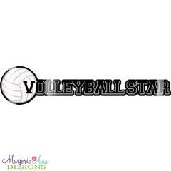 Volleyball Star Title SVG Cutting Files + Clipart