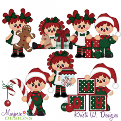 A Raggedy Christmas SVG Cutting Files + Clipart