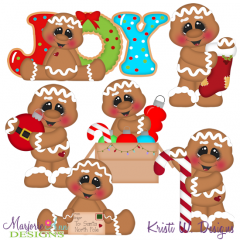12 Gingers Of Christmas-Set 1 SVG Cutting Files Includes Clipart