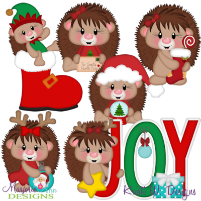 Christmas Hedgies SVG Cutting Files Includes Clipart