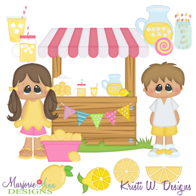 Lemonade Stand SVG Cutting Files + Clipart