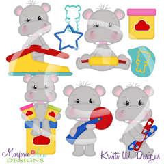 Dough Much Fun Hippos SVG Cutting Files Includes Clipart