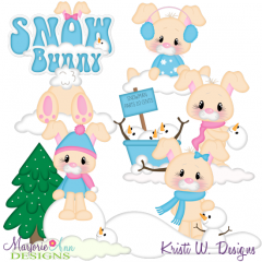 Snow Bunny SVG Cutting Files + Clipart