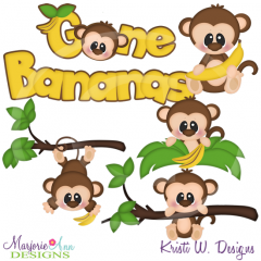Gone Bananas SVG Cutting Files Includes Clipart