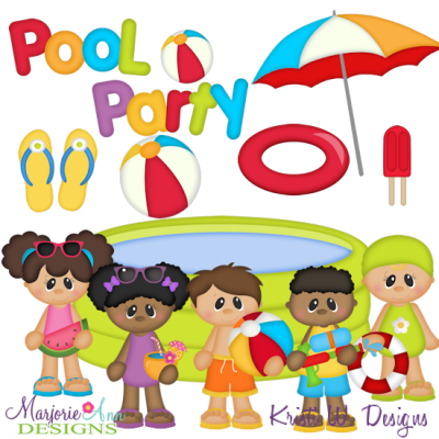 Pool Party SVG Cutting Files + Clipart