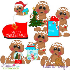 12 Gingers Of Christmas-Set 2 SVG Cutting Files Includes Clipart