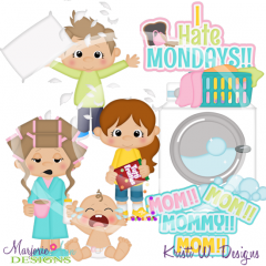 I Hate Monday Mornings SVG Cutting Files/Paper Piecing +Clipart