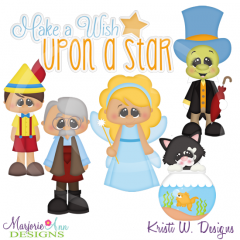 Wish Upon A Star SVG Cutting Files Includes Clipart