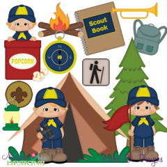 Scout Boys SVG Cutting Files Includes Clipart