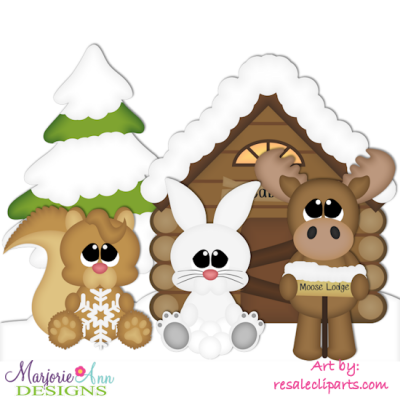Winter Cabin EXCLUSIVE SVG Cutting Files Includes Clipart