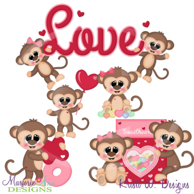 Monkey Love Cutting Files-Includes Clipart