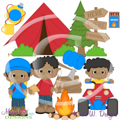 Camp Out Boys-African American SVG Cutting Files+Clip Art