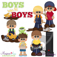 Boys Will Be Boys SVG Cutting Files Includes Clipart