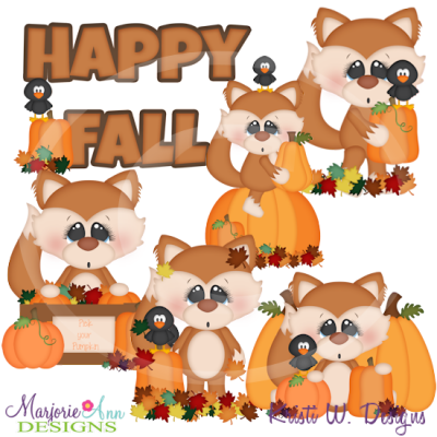 Foxy Loves Fall SVG Cutting Files Includes Clipart