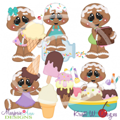 Cookies & Ice Cream SVG Cutting Files Includes Clipart