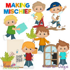Making Mischief-Boys SVG Cutting Files Includes Clipart