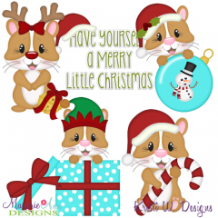 Hammie Hamster Christmas SVG Cutting Files + Clipart