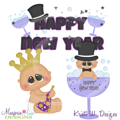 Holiday Kids~New Year SVG Cutting Files Includes Clipart